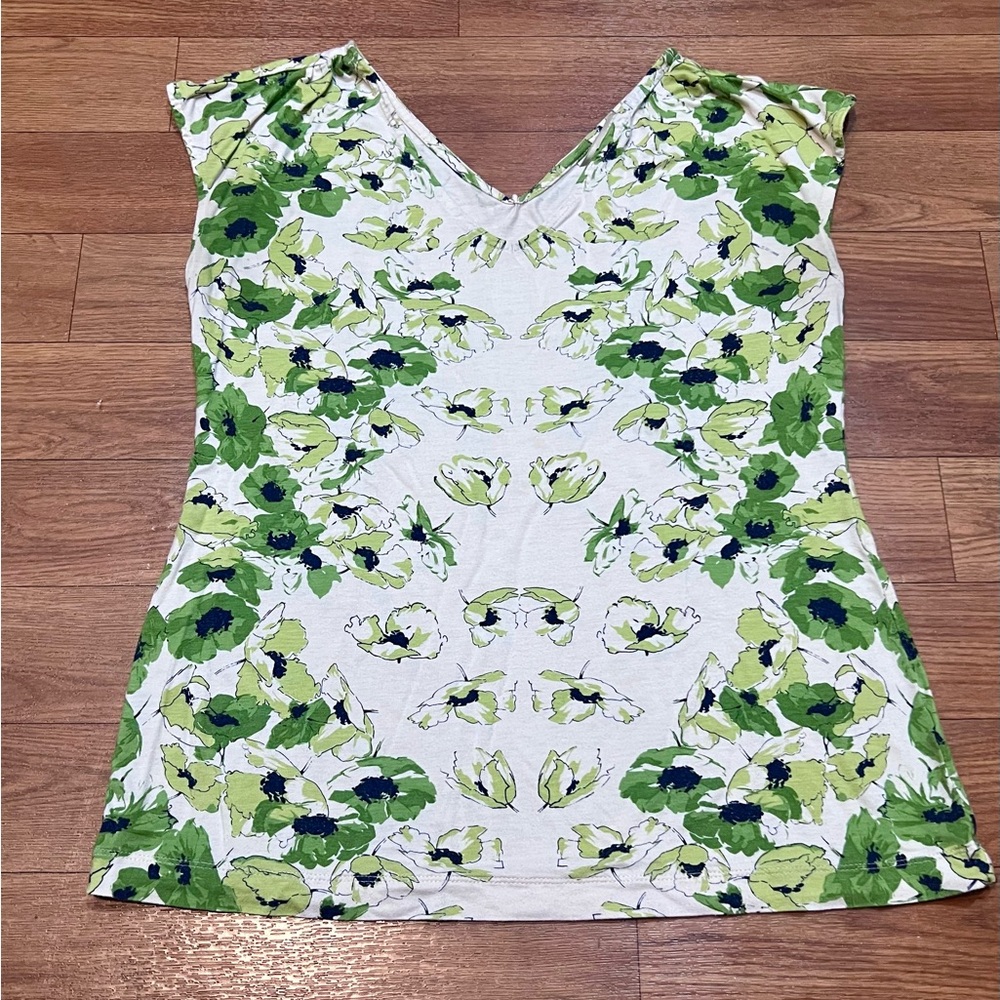 Banana Republic Green Floral Tank Top